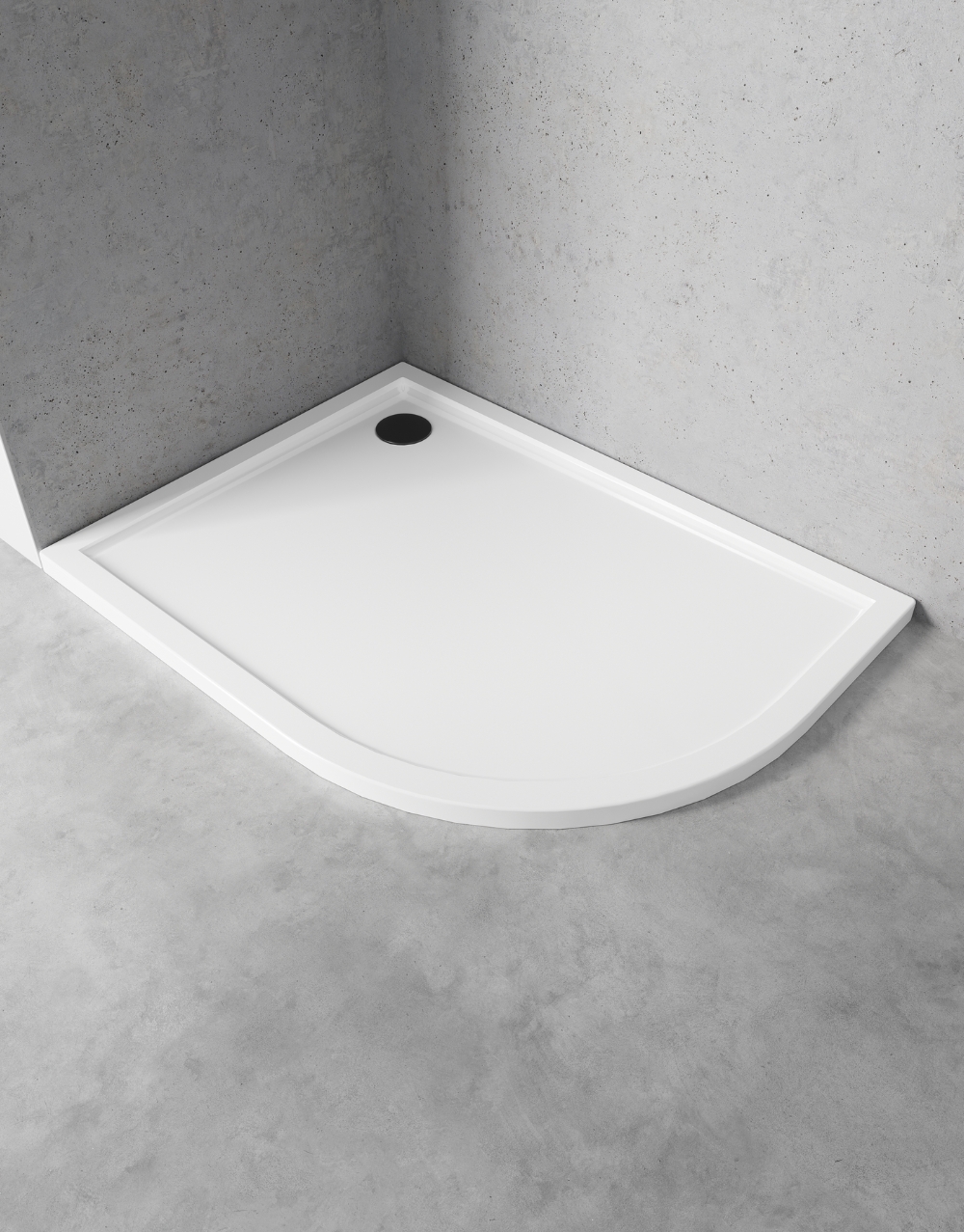 Asymmetriska halvrunda duschkar