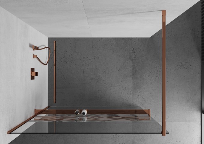 Duschvägg rosa guld