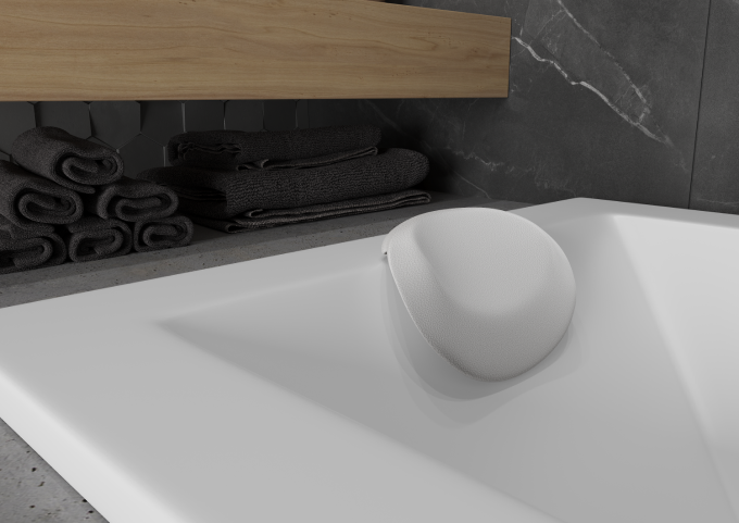 Nackstöd för badkar vita