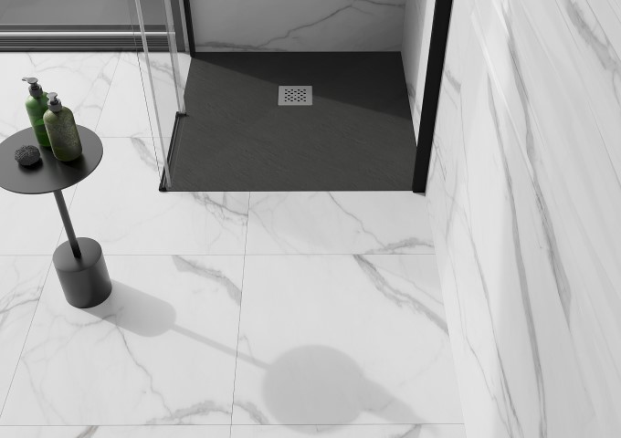 Kvadratiska duschar med syfon