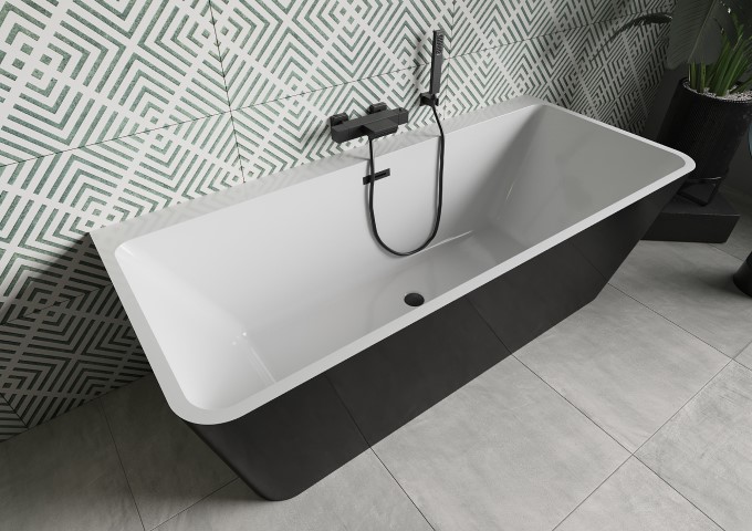 Fristående badkar väggmonterade 170x80 cm