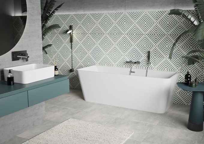 Fristående badkar väggmonterade 170x80 cm