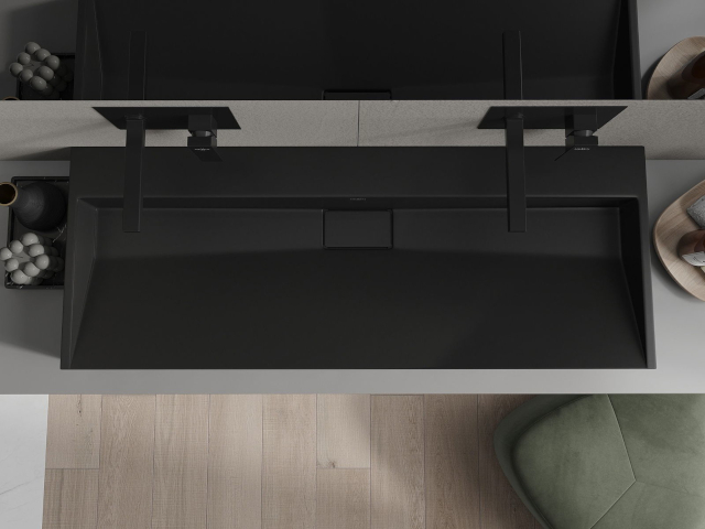 Handfat med underbyggda blandare