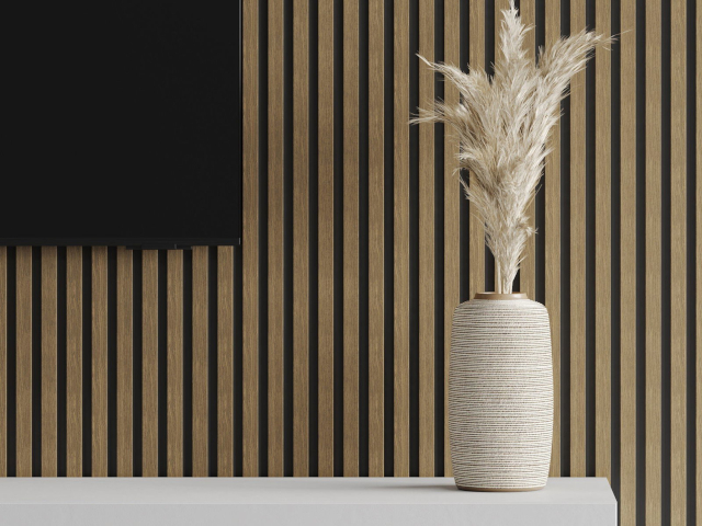 Lister på väggen valnöt