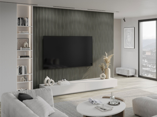 Moderna paneler i vardagsrummet