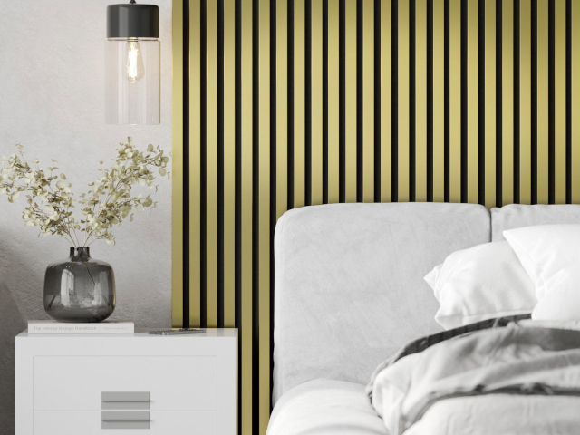 väggpaneler i sovrummet