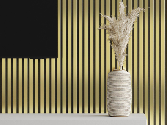 Gyllene lameller i rummet