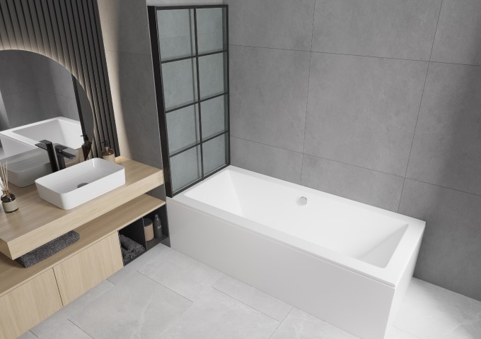 Badkarsvägg i badrum