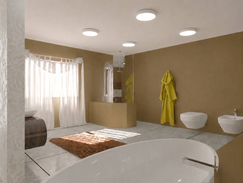 Rund plafond i badrummet