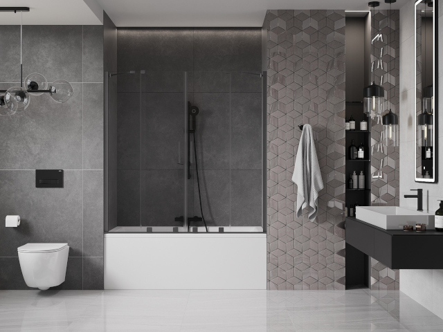 Badrum med unika plattor