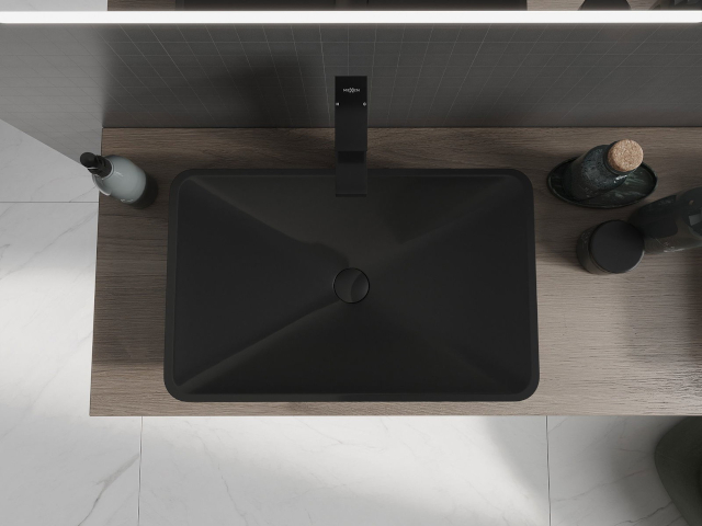 Skåp under handfat i ekfärg