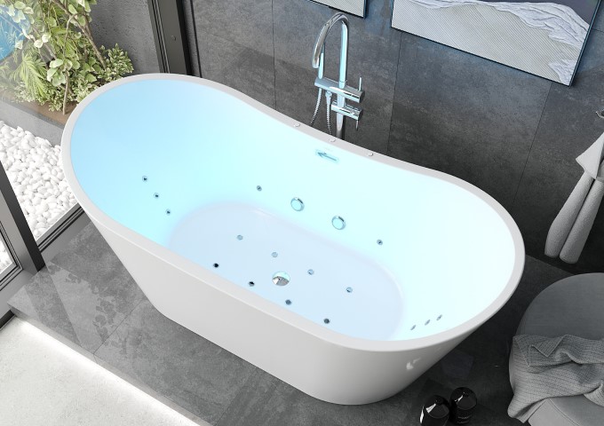 Fristående badkar med hydromassage