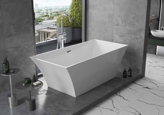 Rektangulärt fristående badkar