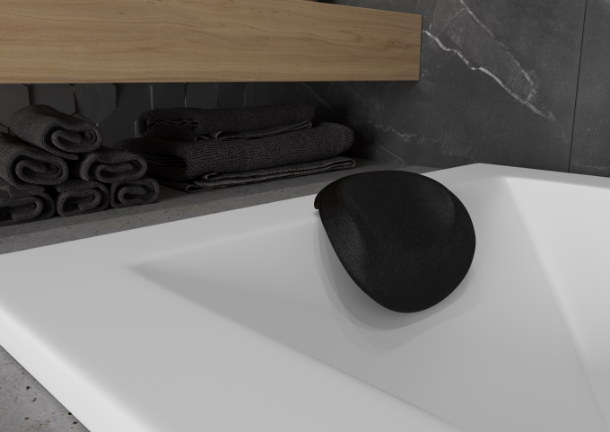 Nackkuddar till badkar svarta