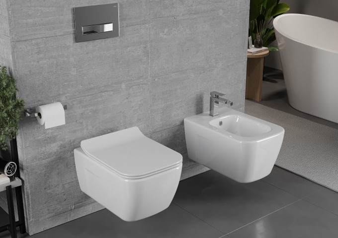 moderna vägghängda wc-set