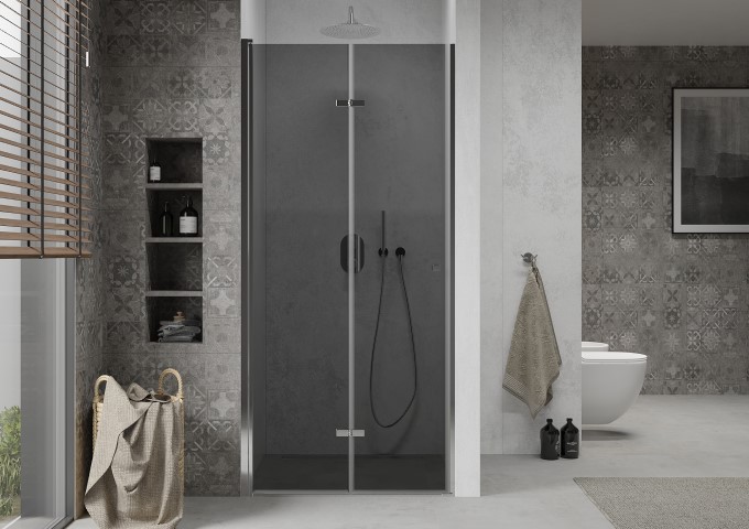 Vikbara duschdörrar 90