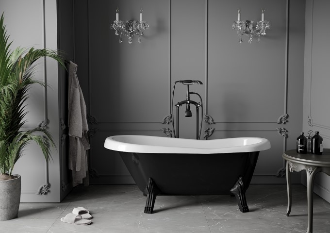 fristående badkar med ben