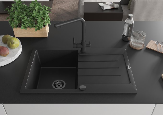 Granitdiskhoar enkla med avrinning svarta