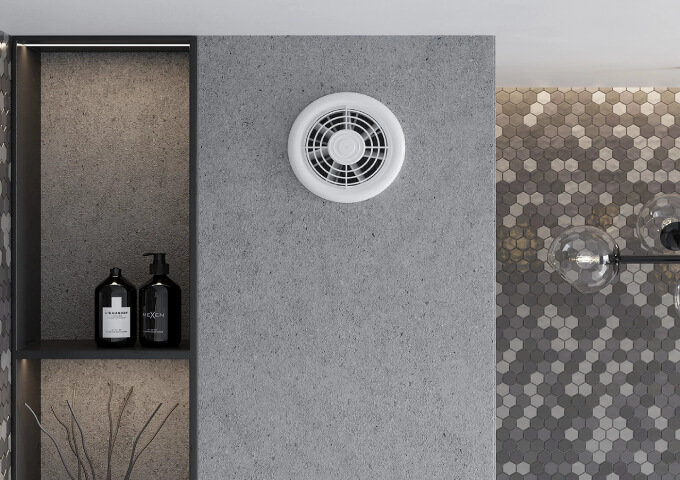 Vit badrumsfläkt Mexen