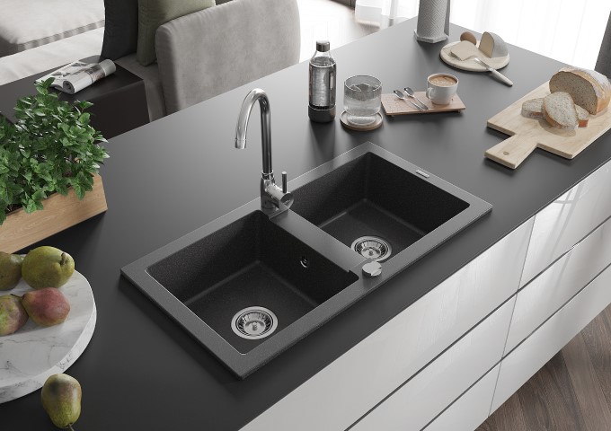 Köksblandare vit/krom