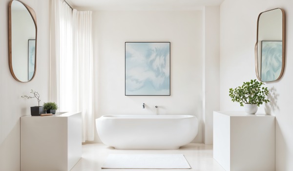 Badrum med ett litet antal kakel – var ska du använda plattor och vad kan du ersätta dem med? Inspiration och arrangemang