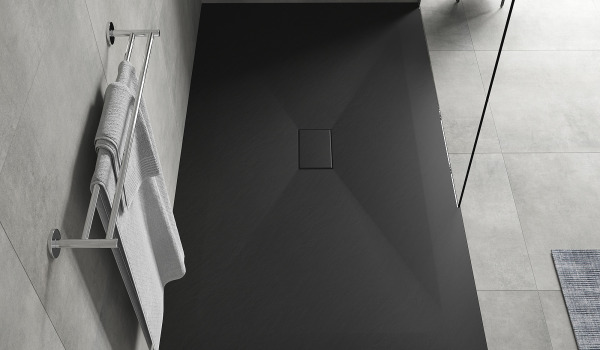 Duschbricka med stenstruktur